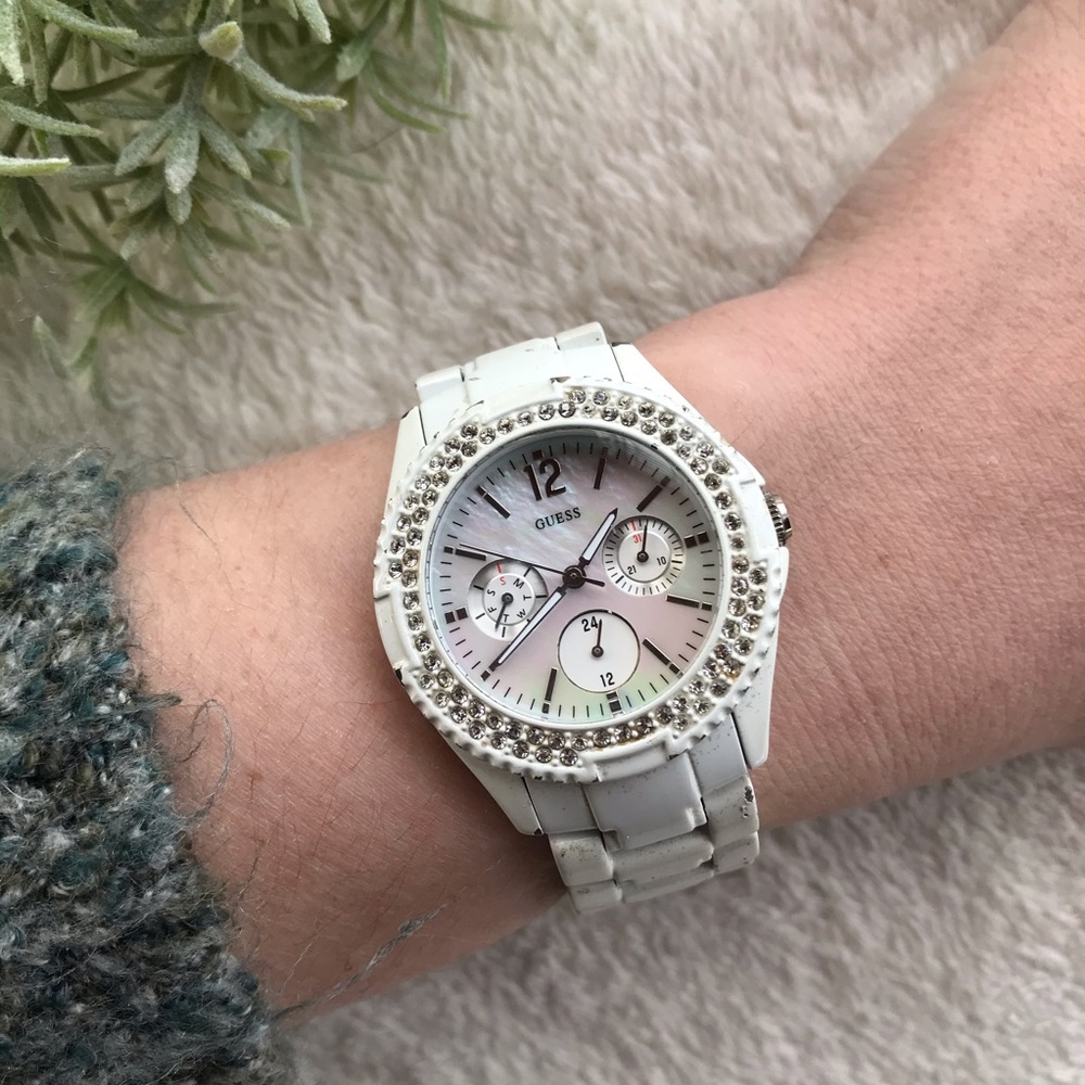Guess Watch with Mother of Pearl and Swarovski